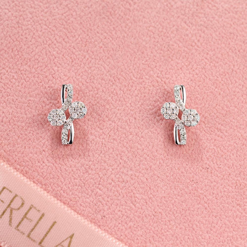 Mindjuše sa dijamantima 0.36ct u belom 14k zlatu