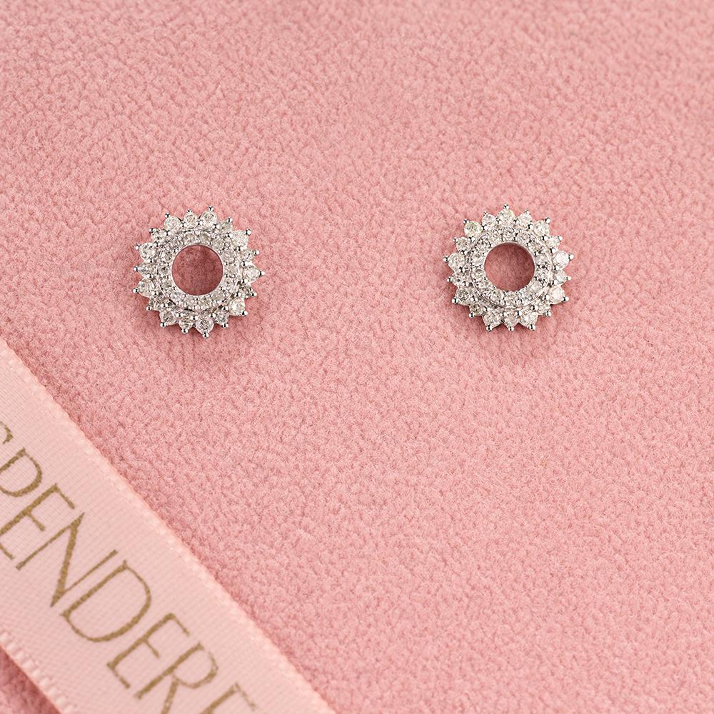 Mindjuše sa dijamantima 0.47ct u belom zlatu 