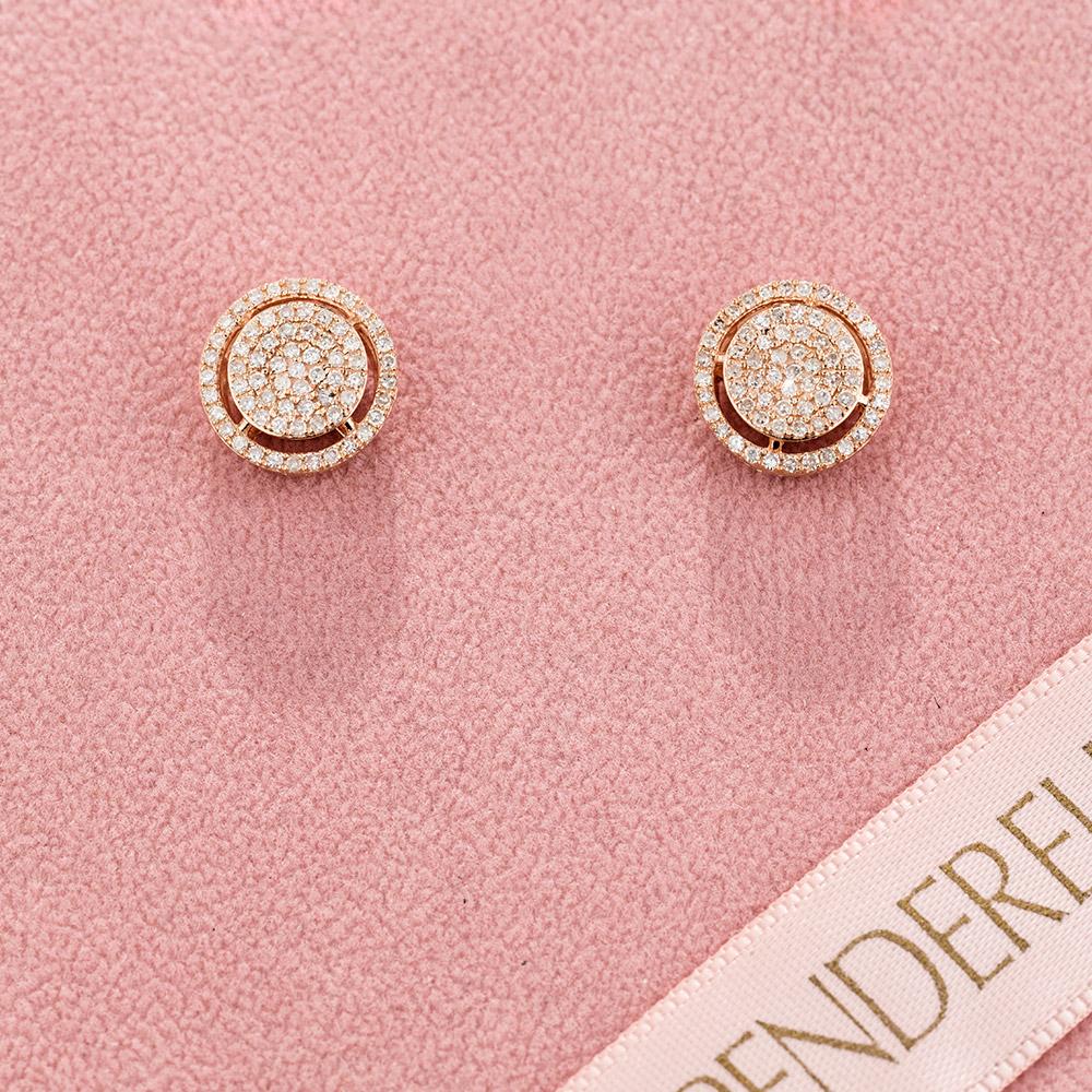 Mindjuše sa dijamantima 0.49ct u roze 14k zlatu 