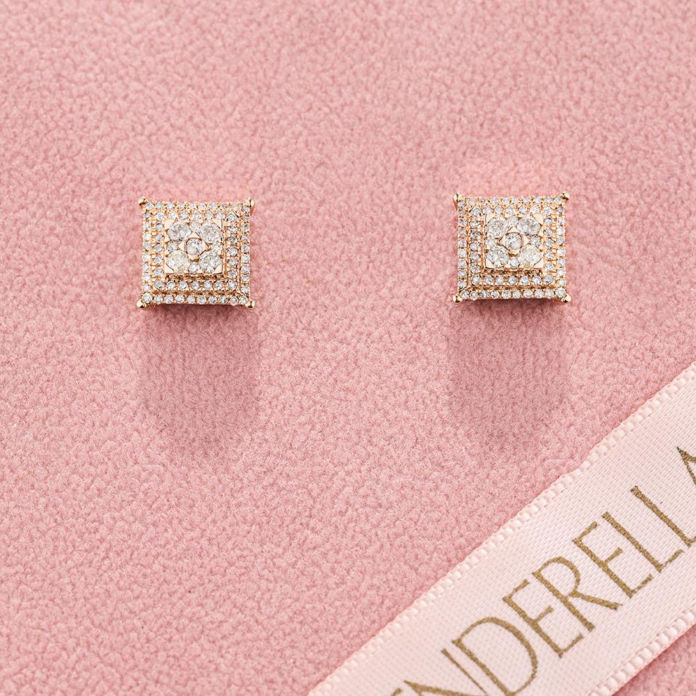 Mindjuše sa dijamantima 0.55ct u 14k u roze zlatu 