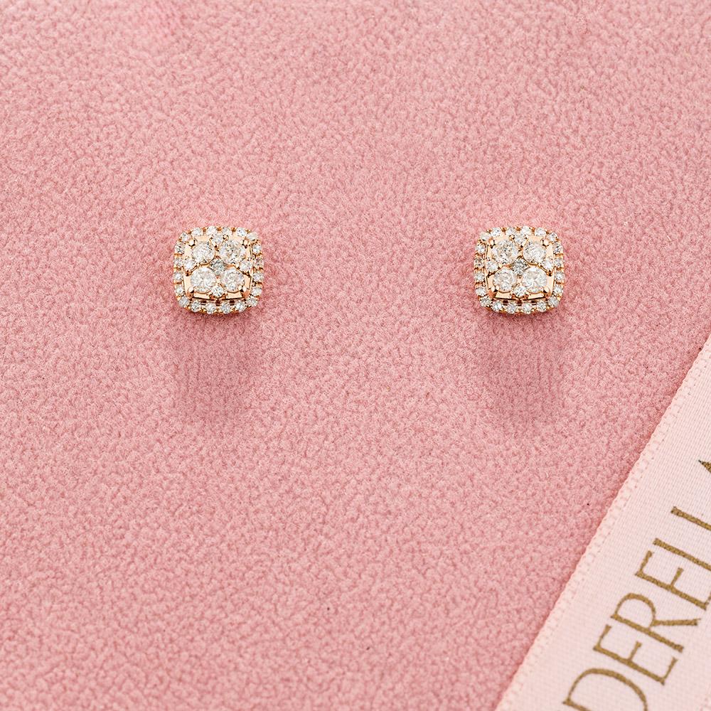 Mindjuše sa dijamantima 0.59ct u 14k roze zlatu 