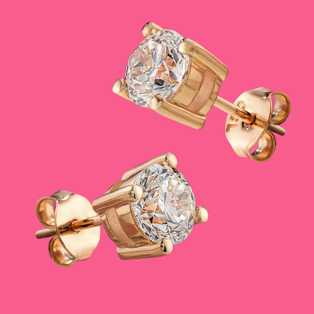 Minđuše u roze 18k zlatu  2ct