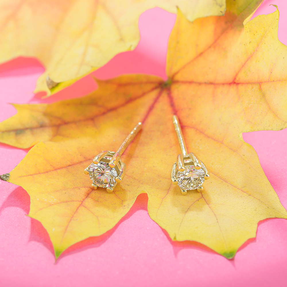 Mindjuše u žutom zlatu sa dijamantima 0.42ct