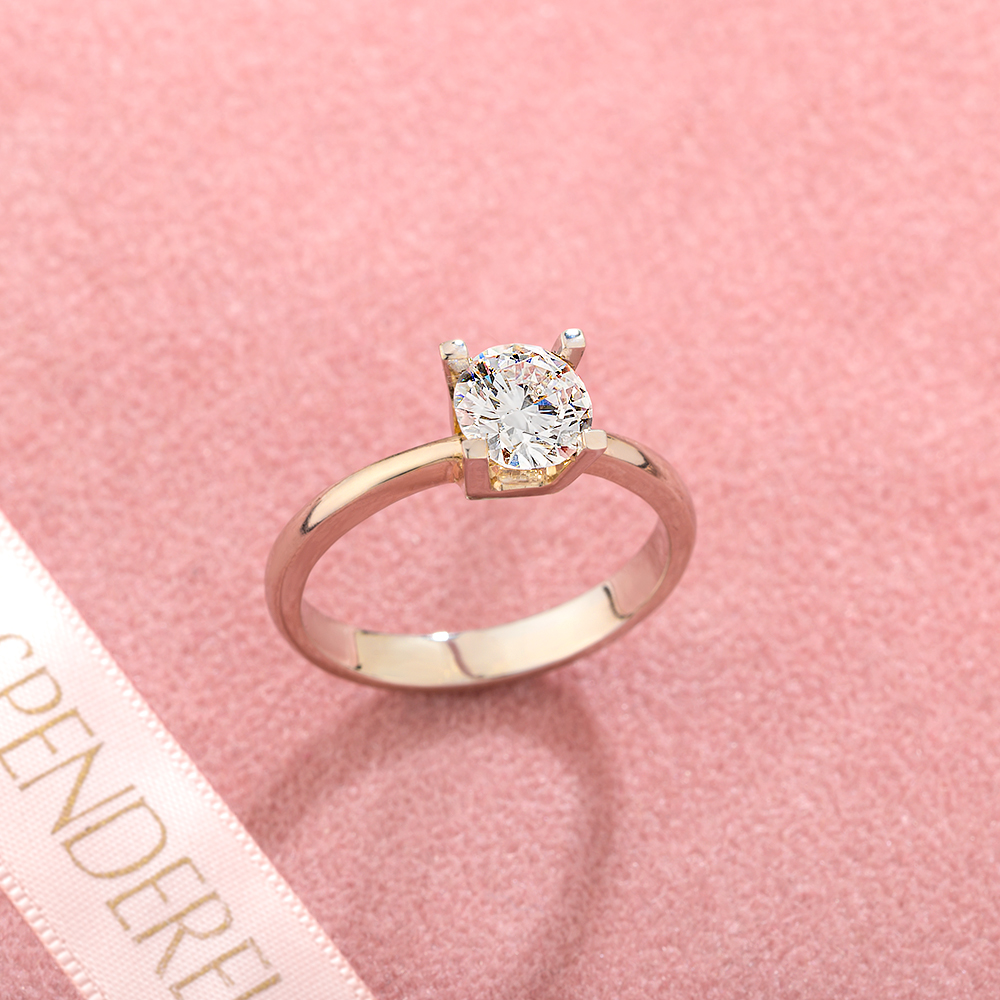 Verenički prsten u roze zlatu sa dijamantom 1.15ct