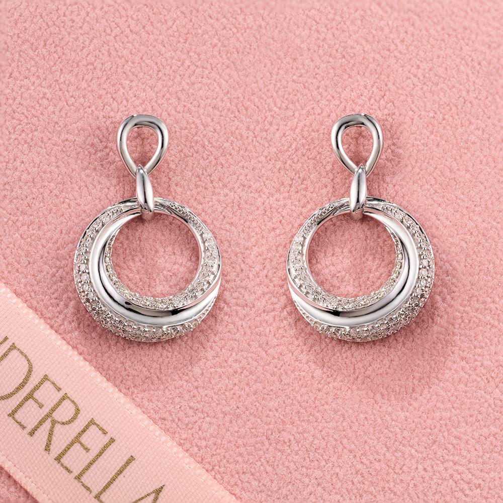 Viseće mindjuše sa dijamantima 0.73ct u belom 14k zlatu